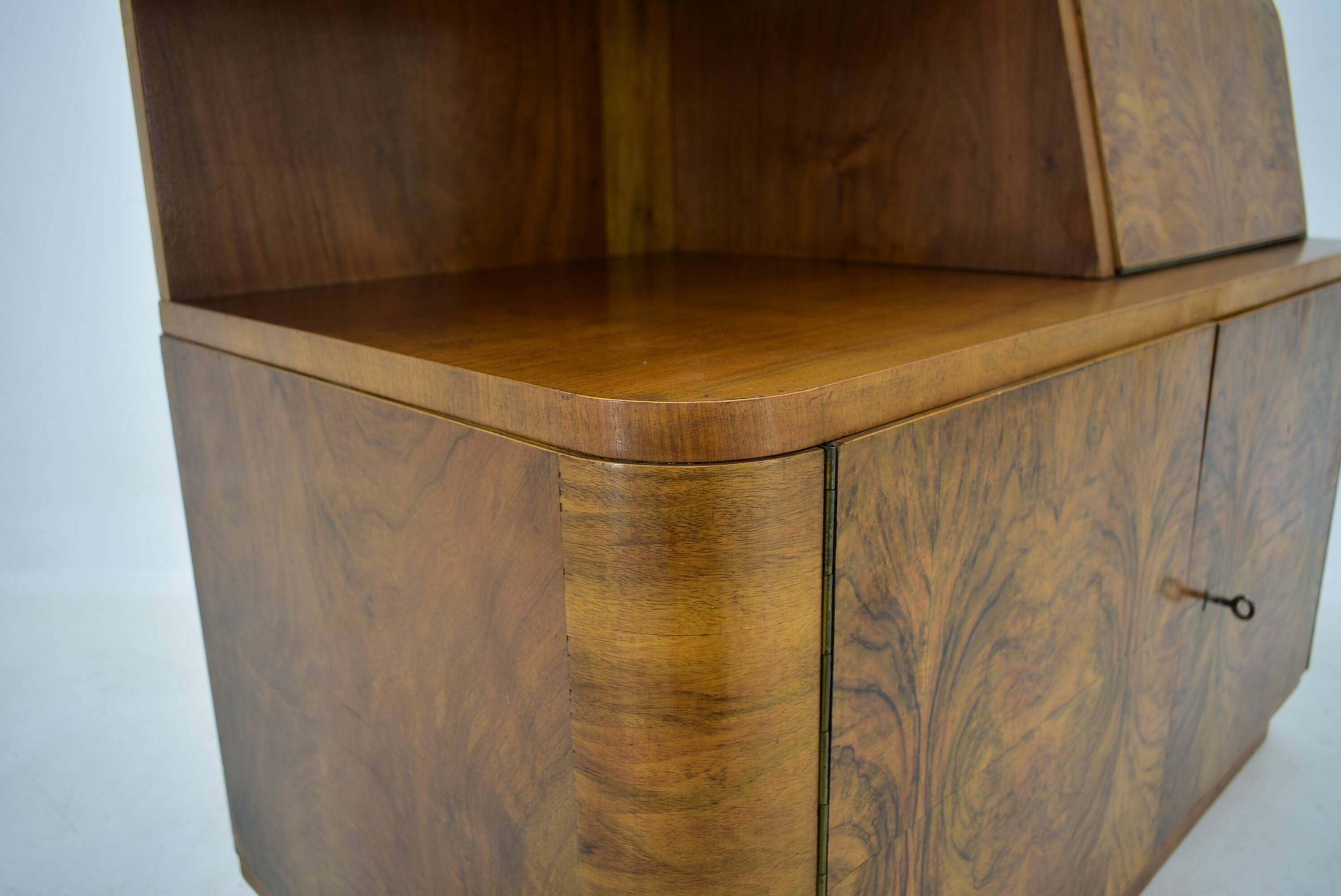 Art Deco cabinet from 1940 made of walnut for UP Závody, Czechoslovakia.