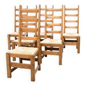 Ensemble de six chaises - haut dossier