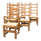 Ensemble de six chaises de salle à manger françaises à dossier haut