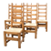 Ensemble de six chaises de salle à manger françaises à dossier haut