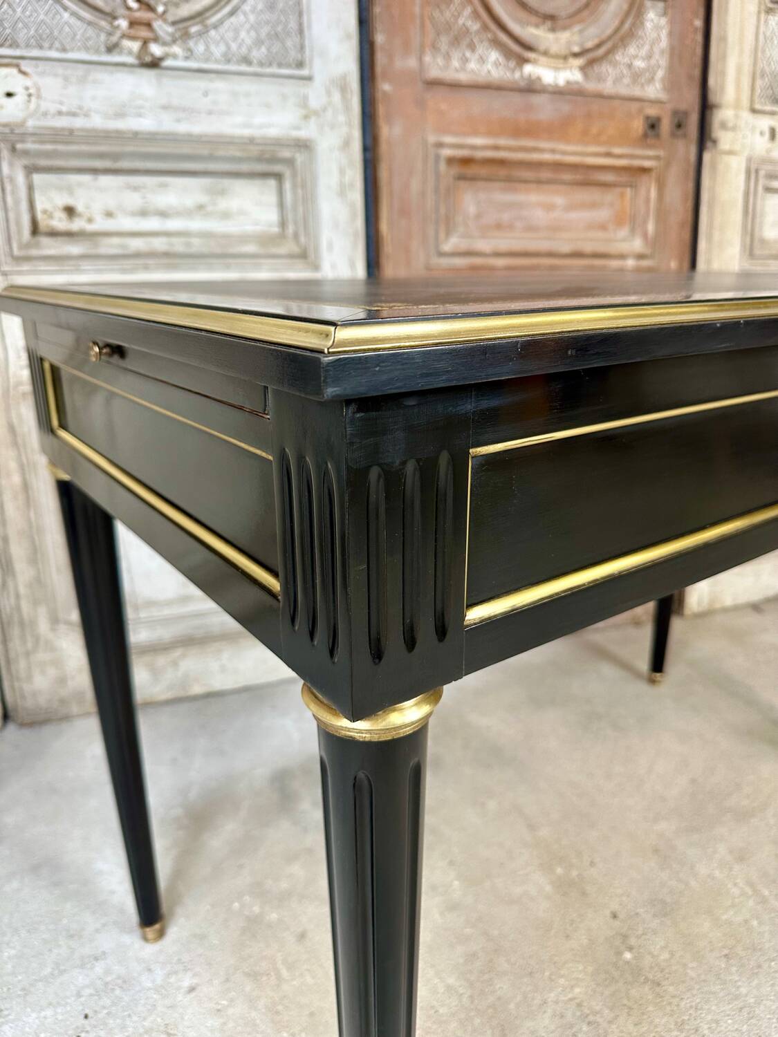 Small black Louis XVI style desk