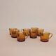 Set of 8 amber coffee cups