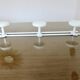 White lacquered metal wall coat rack, 3 hooks, 70s-80s