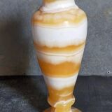 Baluster vase in real vintage honey onyx stone 25 cm