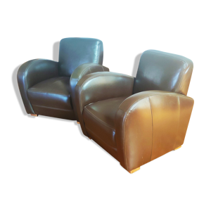 Paire de fauteuils club