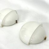 Rare Set of two Glass and brass Mania sconces by Vico Magistretti for Artemide. Italy 1960s