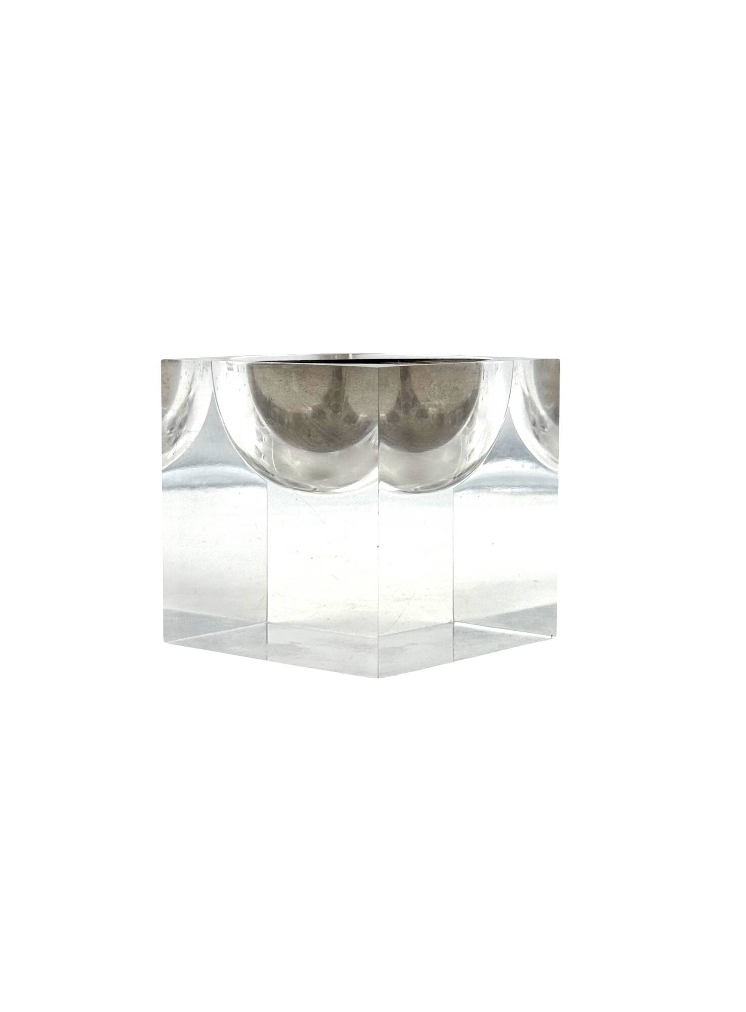 Space age clear lucite ashtray, Italy 1970s