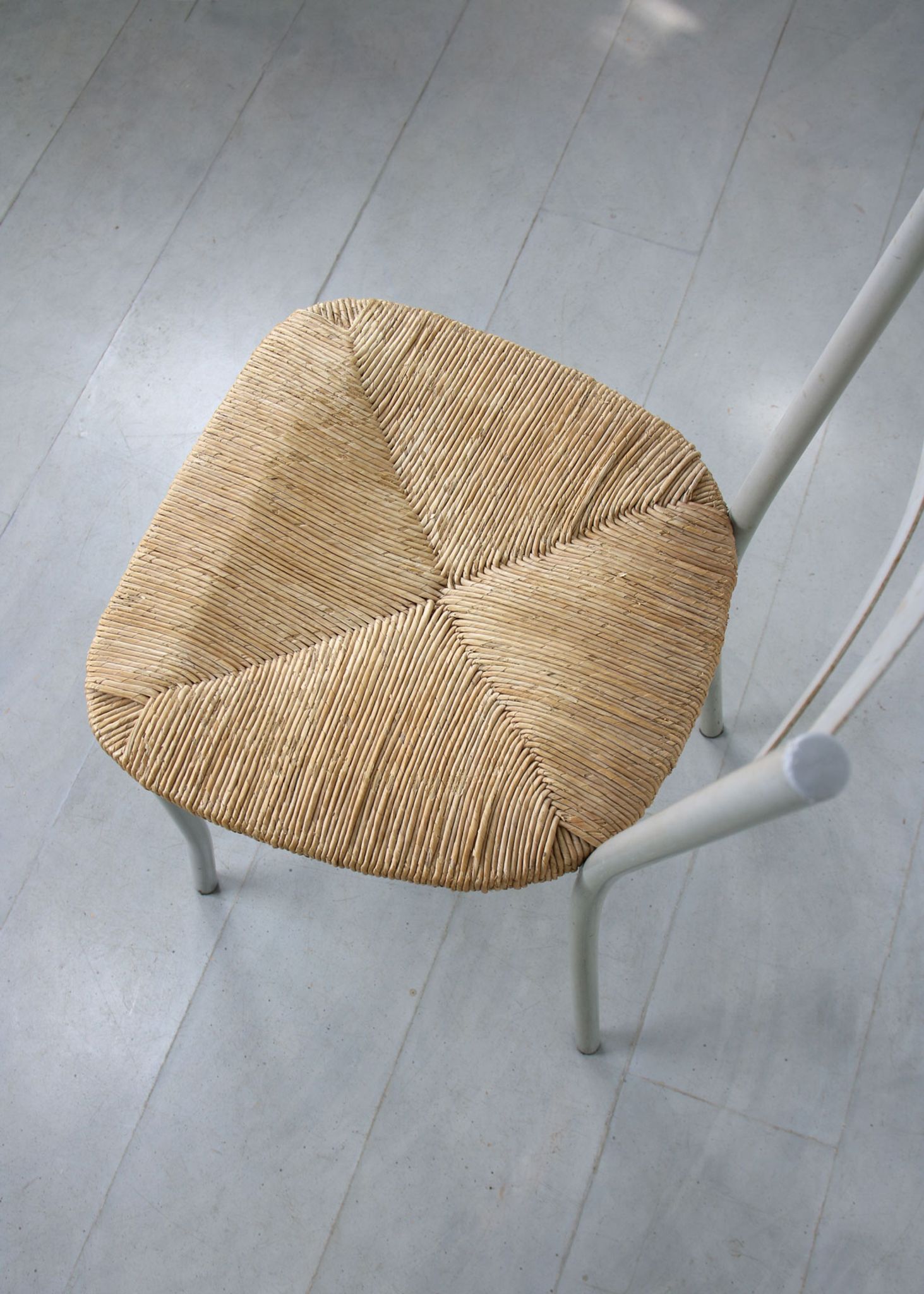 Vintage italian straw and metal chair