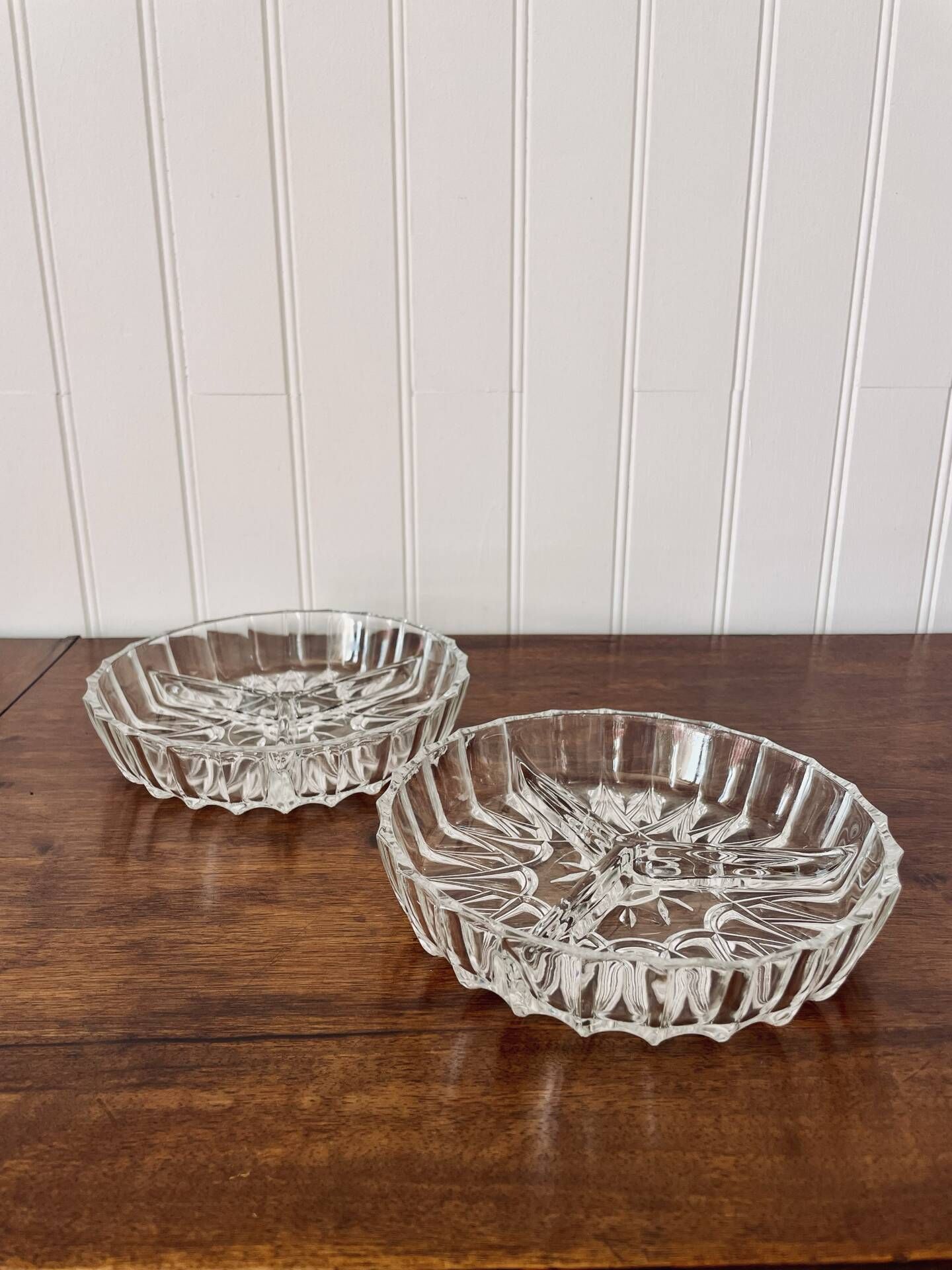 Set of 2 antique glass bowls