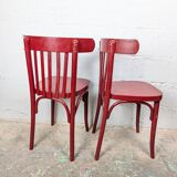 Pair of curved wooden bistro chairs