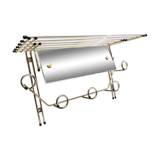 Galvano brass swivel mirror coat rack 1963