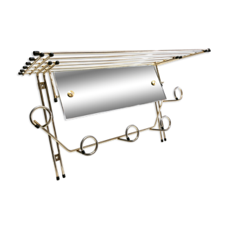 Galvano brass swivel mirror coat rack 1963