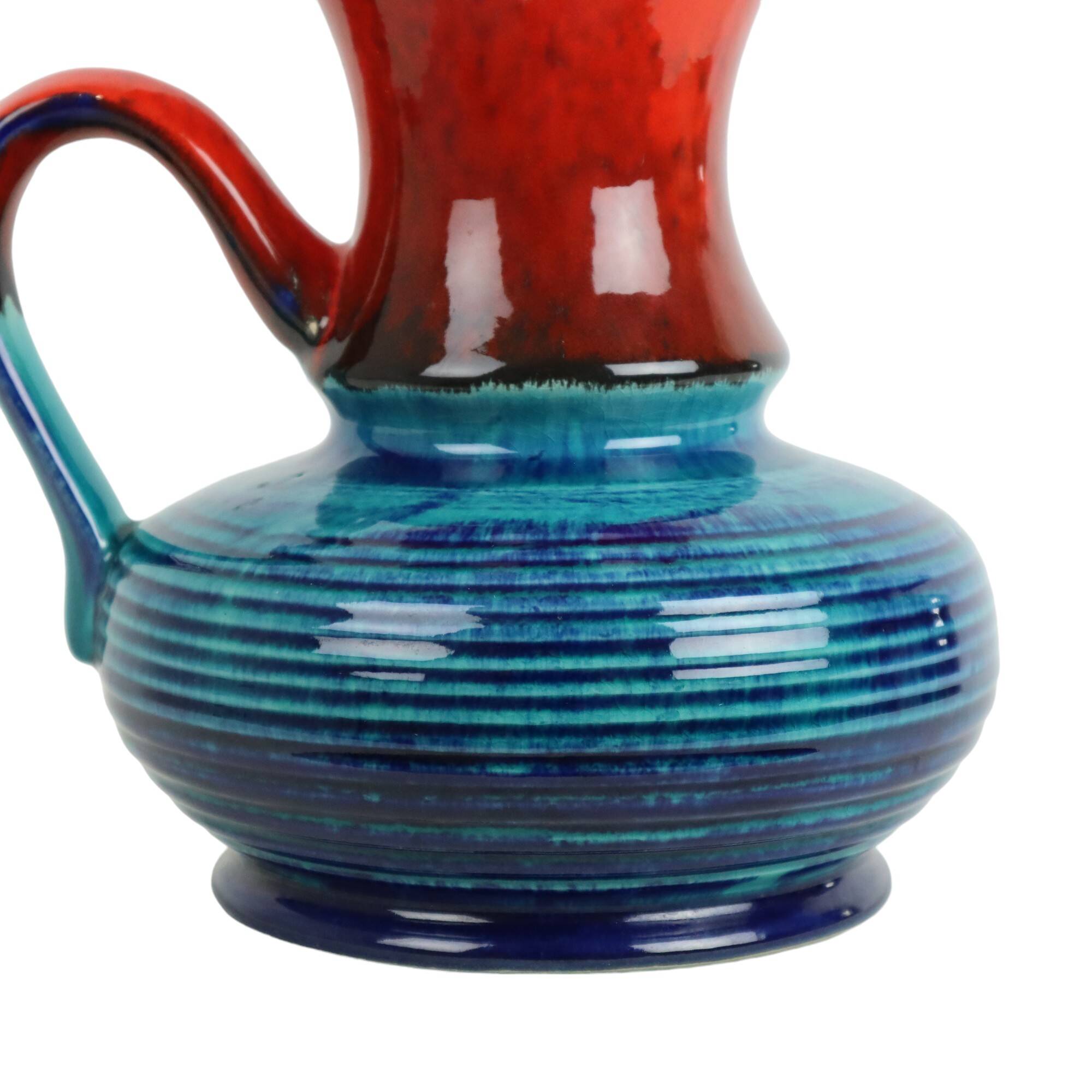 Rare Bay Vase Blue Red West Germany Vintage 79-25
