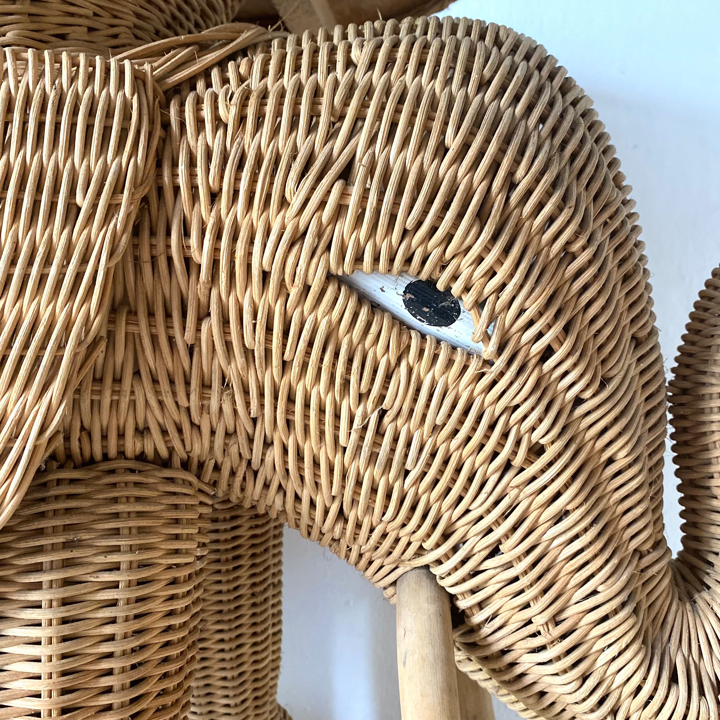 Vintage elephant rattan table