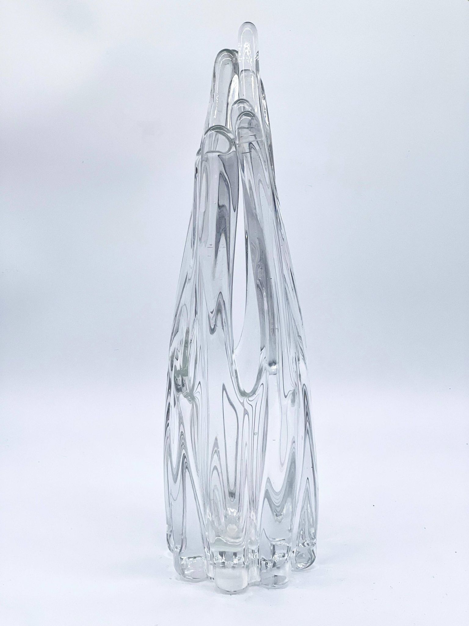Vase de Murano - Sculpture en verre clair - Soufflé à la main