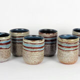 6 Accolay ceramic cups, 1950