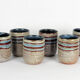 6 Accolay ceramic cups, 1950