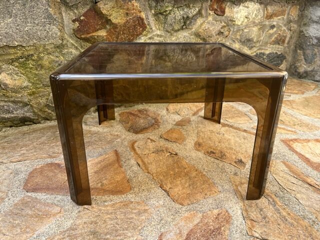 Coffee table 1970 translucent plexi brown