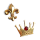 Bagues de serviettes couronne et fleur de lys