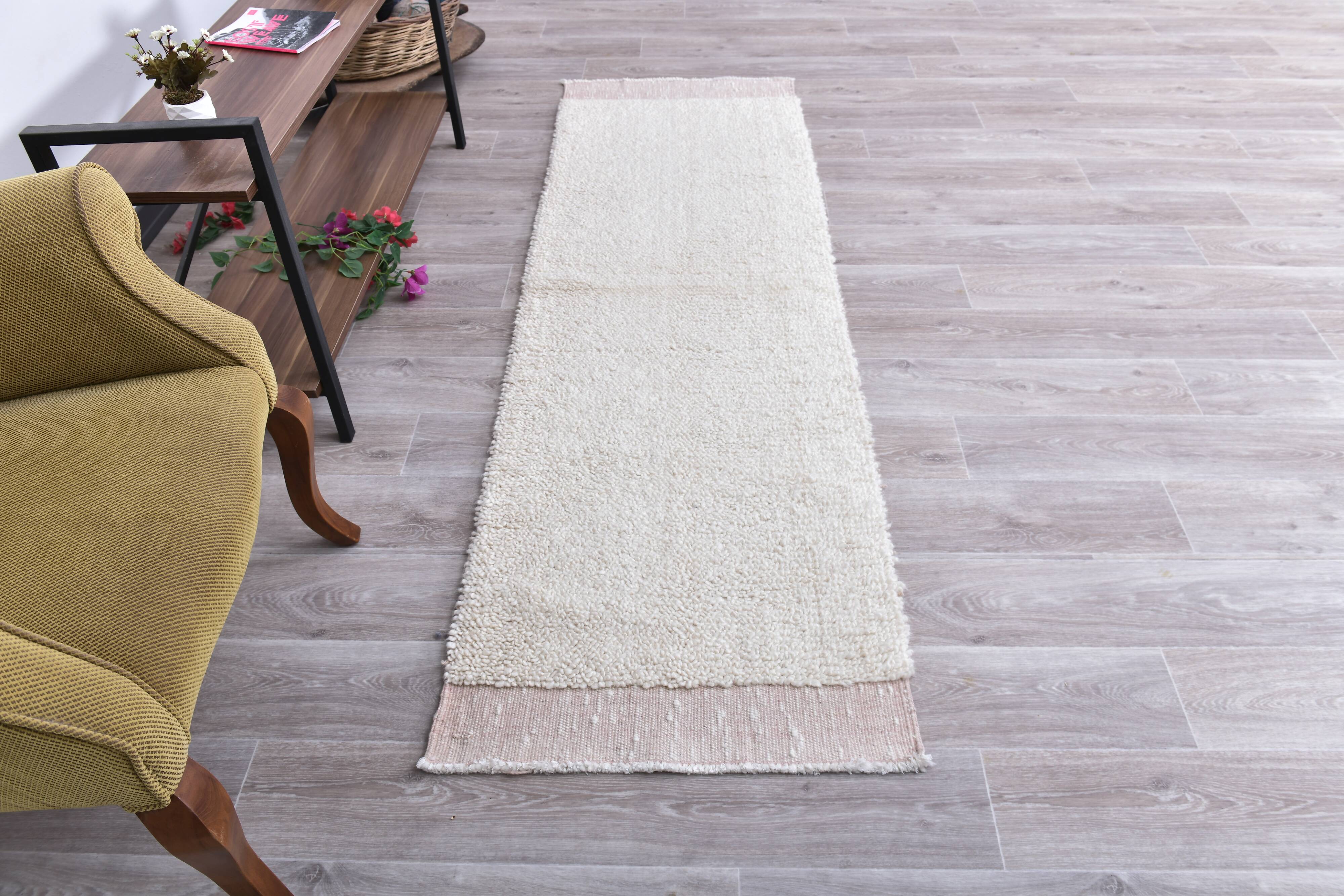 Pink Beige Vintage Runner Rug 66x218Cm SK 241359