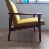 Pair of redone chairs with nine yellow velvet