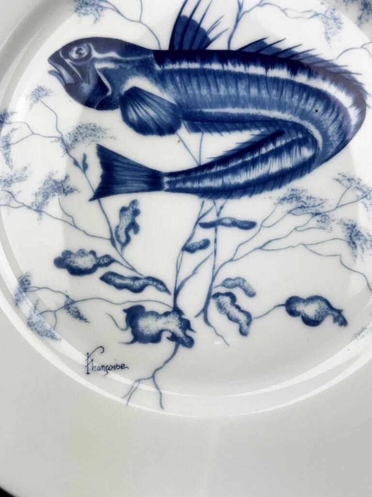 Service of 6 stylised fish dinner plates – Jammet Seignolles