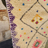 Berber wool carpet with colorful pattern 72x115cm