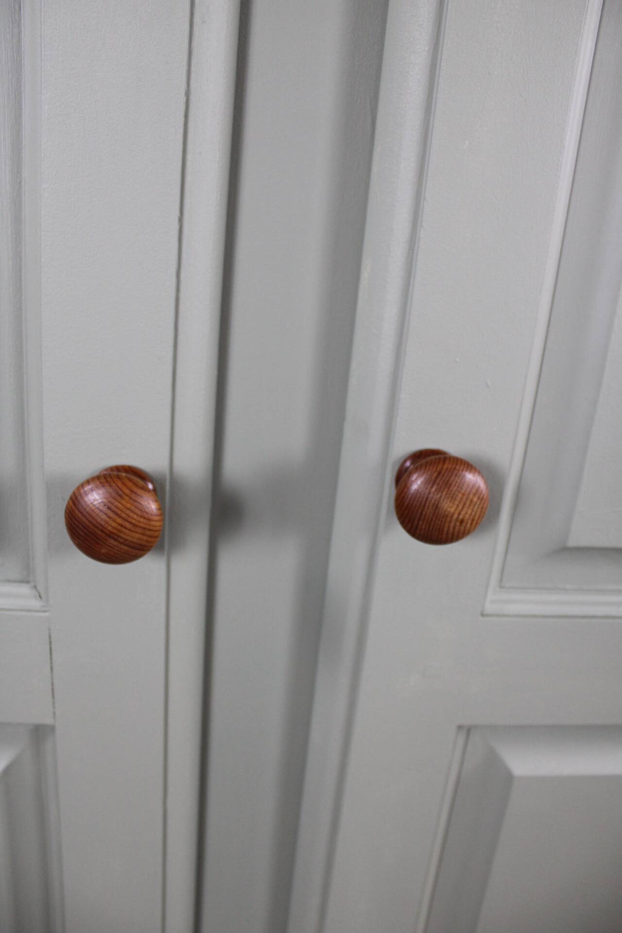 Vintage Gautier wardrobe refurbished in 60s style – sage green