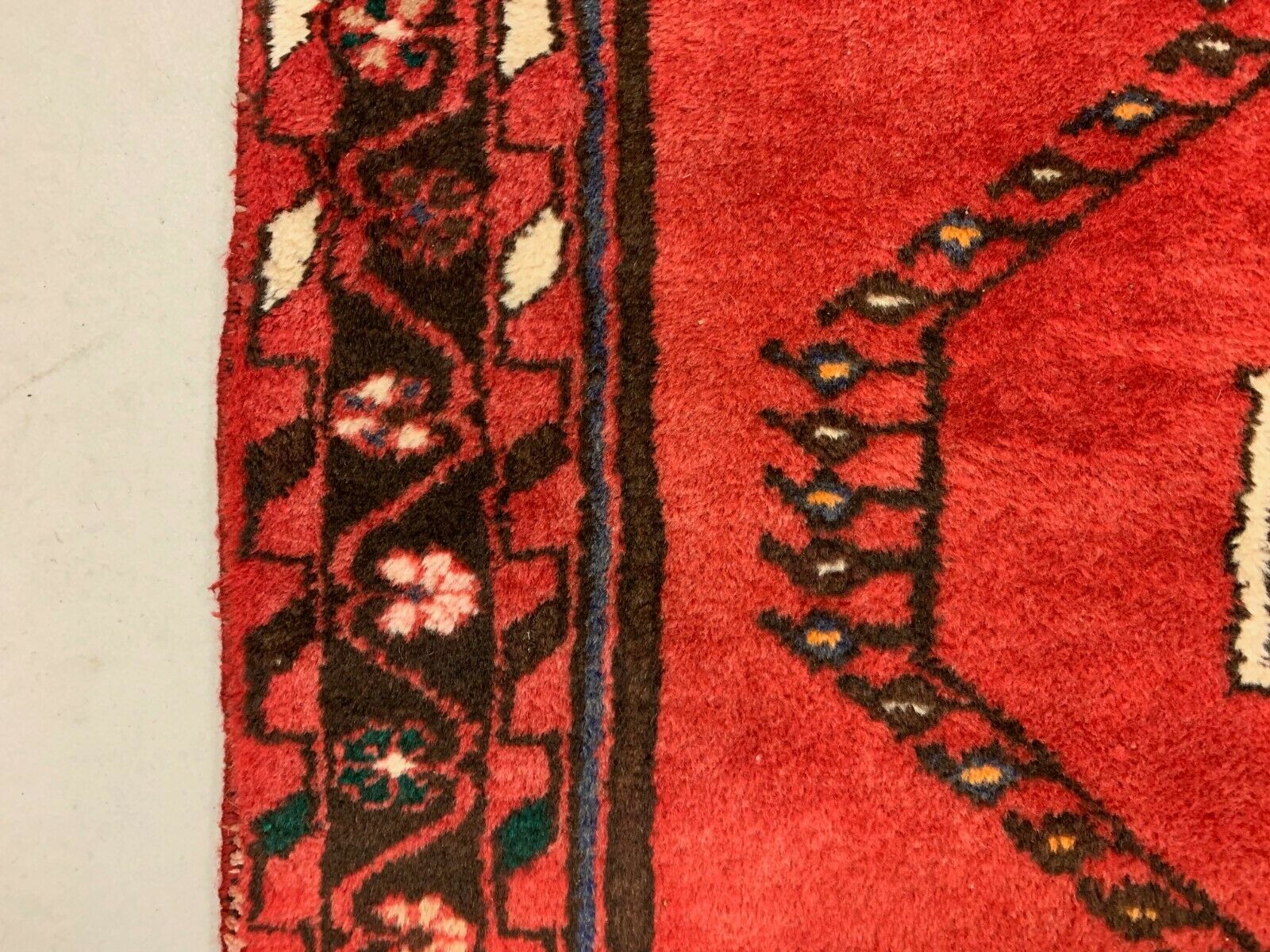 Vintage Tribal Rug 205x137 cm Wool Oriental Hand Made Rug Red, Navy