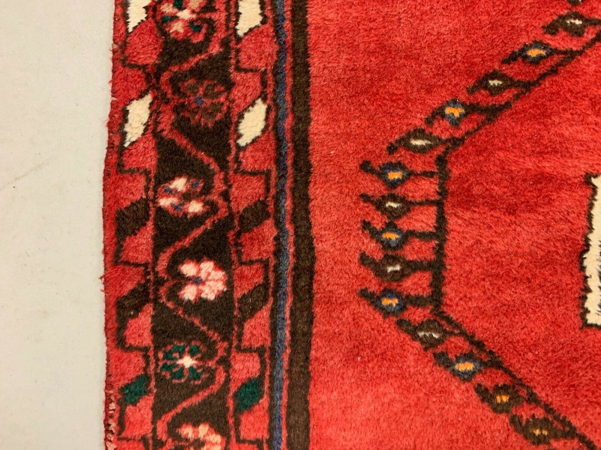 Vintage Tribal Rug 205x137 cm Wool Oriental Hand Made Rug Red, Navy
