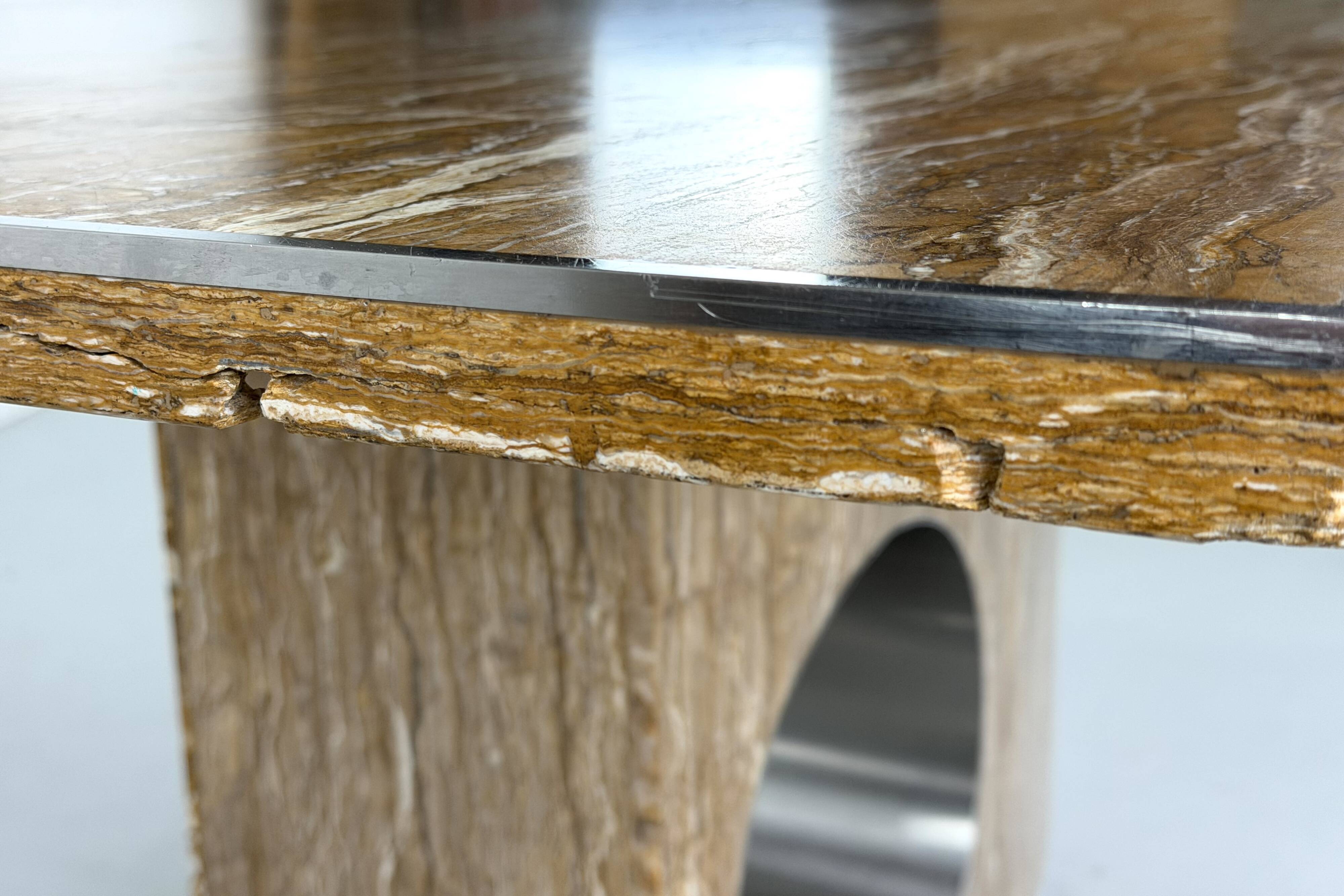 Dining table in marble by Willy Rizzo, Italy - 1960s