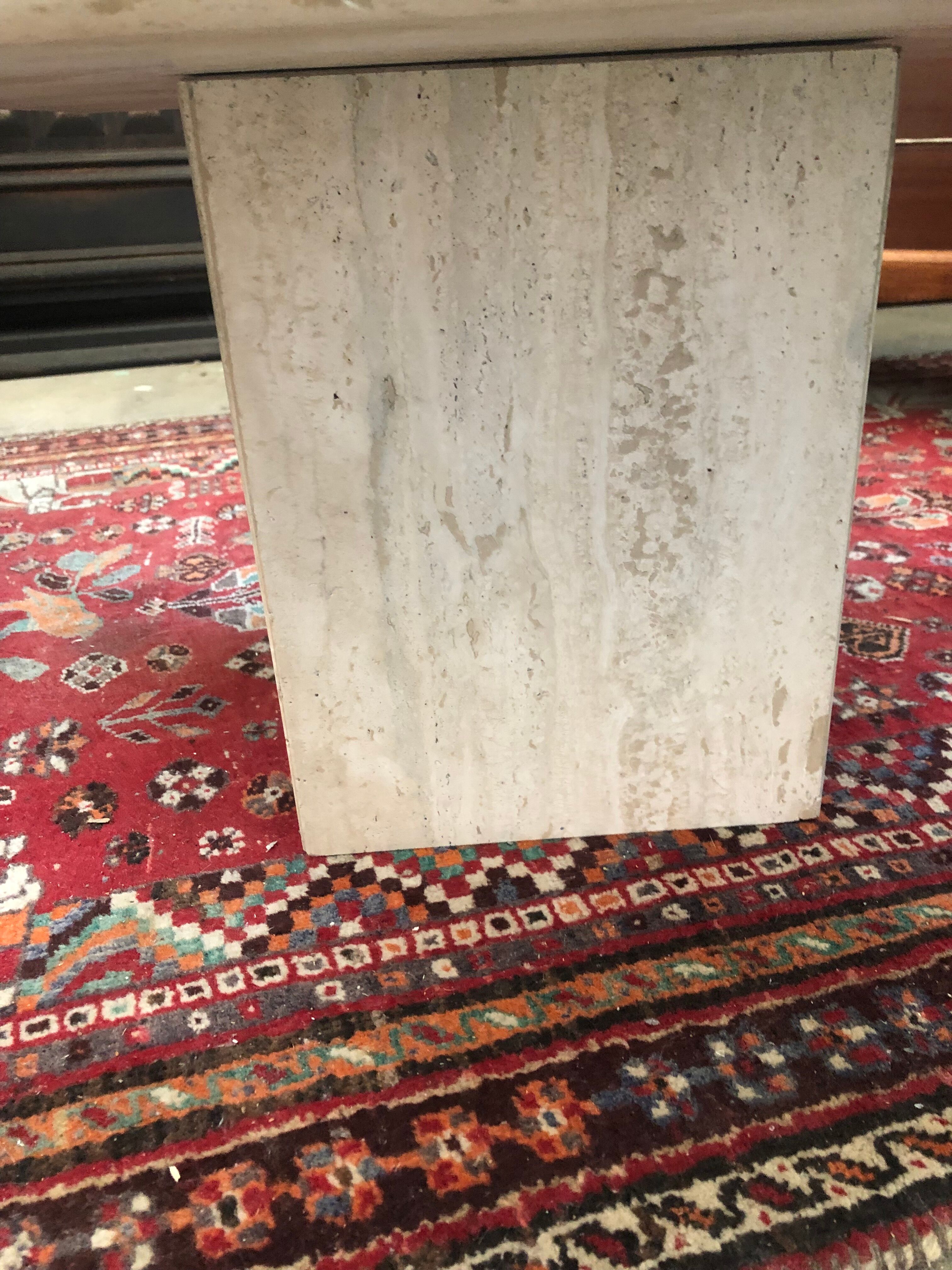 Vintage travertine bass table 1970