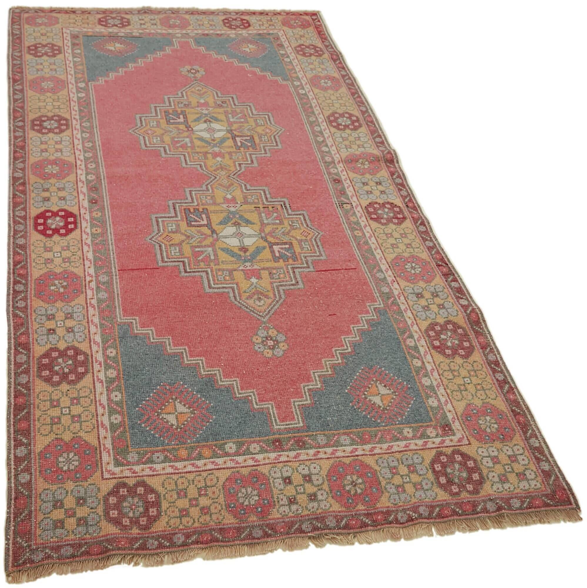 Turkish Vintage Anatolian Rug 115 cm x 219 cm