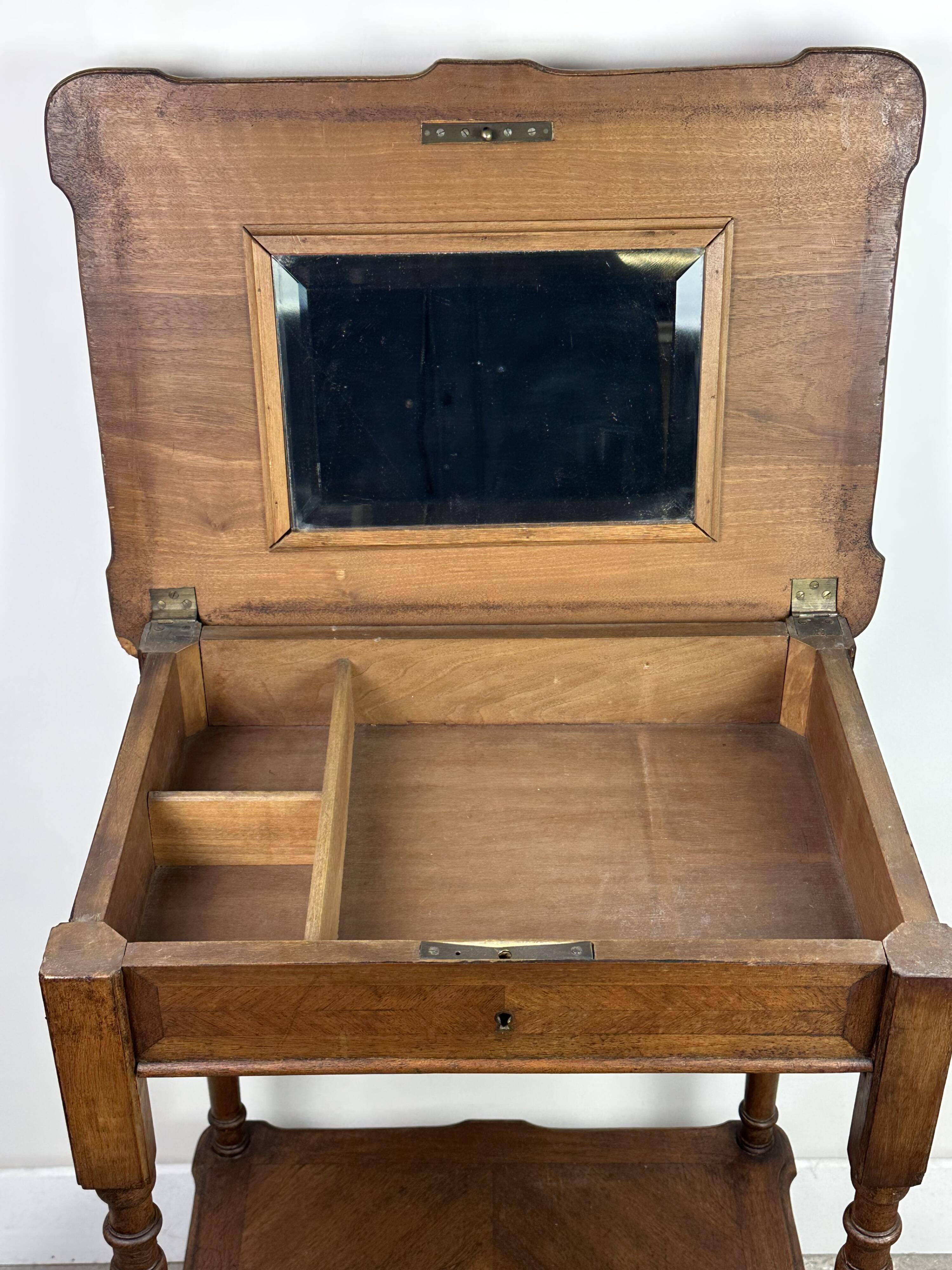 Louis Philippe style walnut side table, dressing table