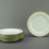 Six flat plates gold inlays by Chastagner in Limoges