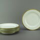 Six flat plates gold inlays by Chastagner in Limoges
