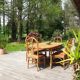 Vintage Madagascar bamboo dining table 80s