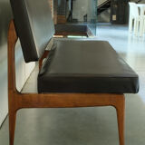 Sofa by Anonima Castelli in teak and skai, 1950s