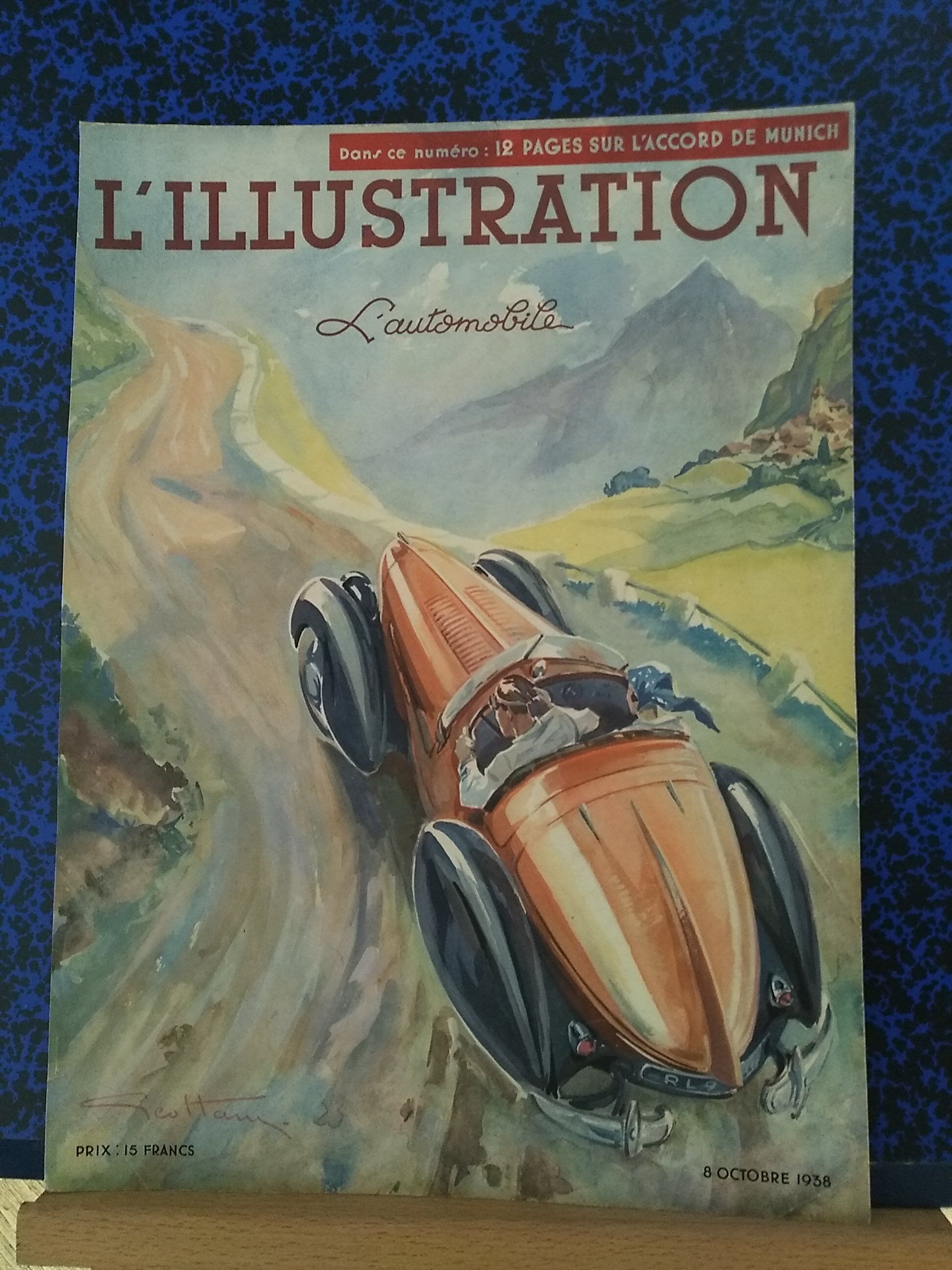 Advertisement color paper magazine illustration 1938 car car