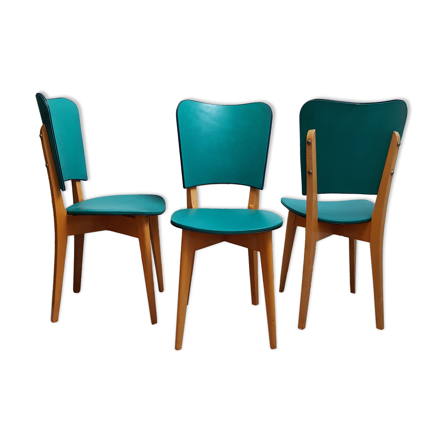3 vintage skai chairs