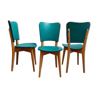 3 vintage skai chairs