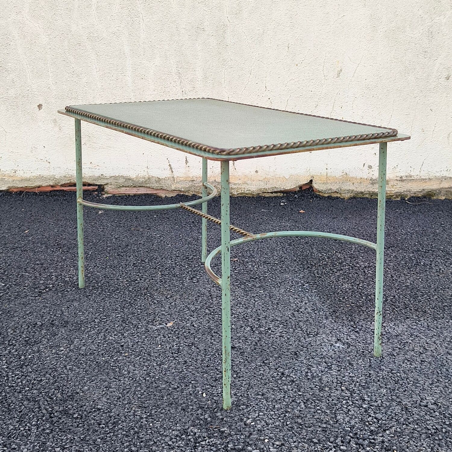 Glass and metal coffee table, Neoclassical/Art Deco