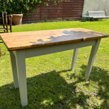 Table de ferme en chêne 1 tiroir