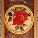 Art deco plateau, signed pola, painted glass, bamboo and rice straw.