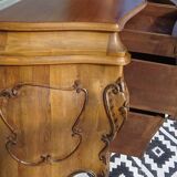 Coffin-style chest of drawers in walnut