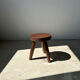 Brown solid wood stool flat circular seat