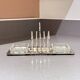 Art Deco Silver Plated Toast Rack, Matching Hammered Tray Crystal Butter Dishes