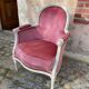 Armchair / Pink velvet Bergère