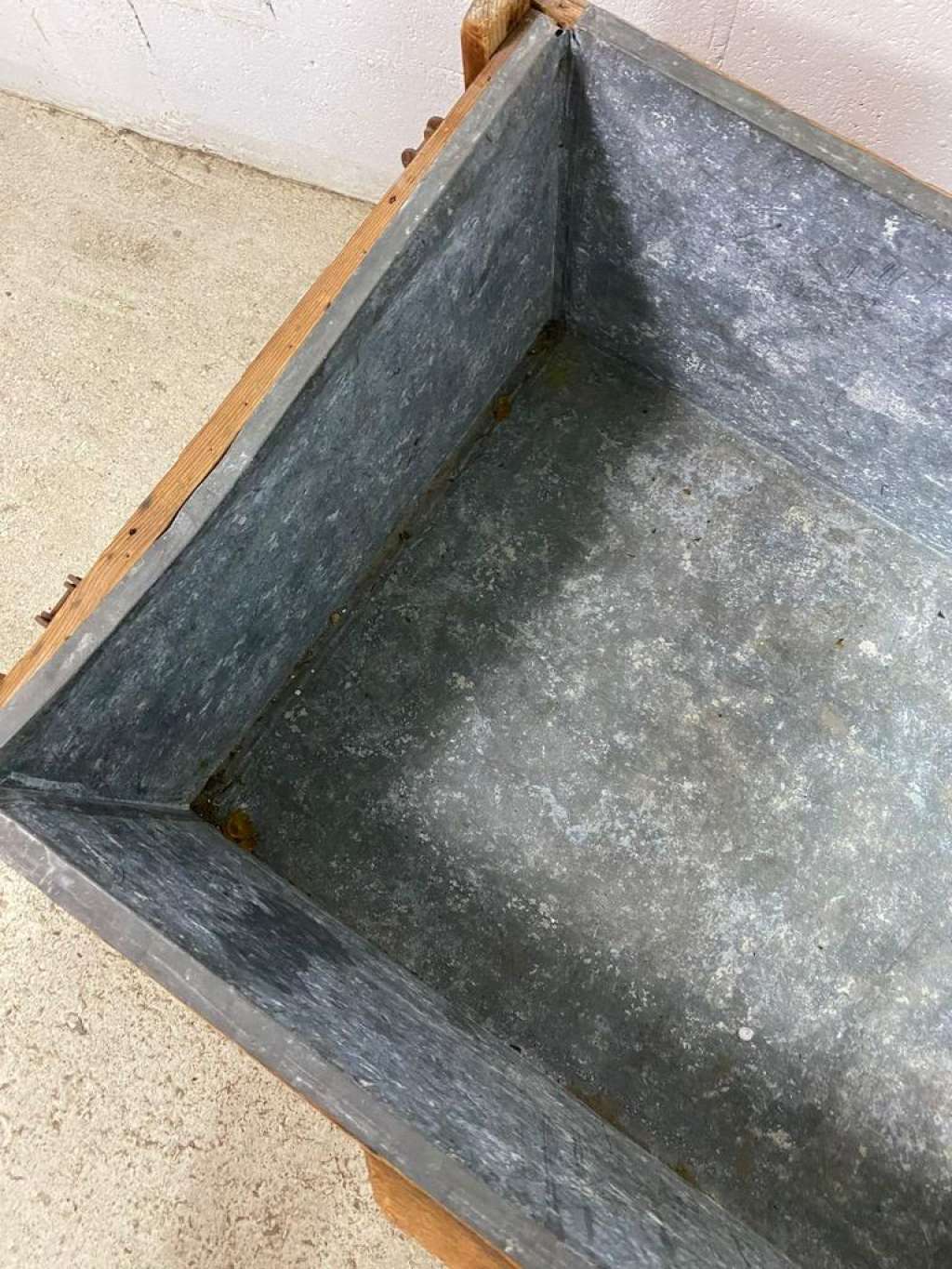 Vintage industrial wooden chest