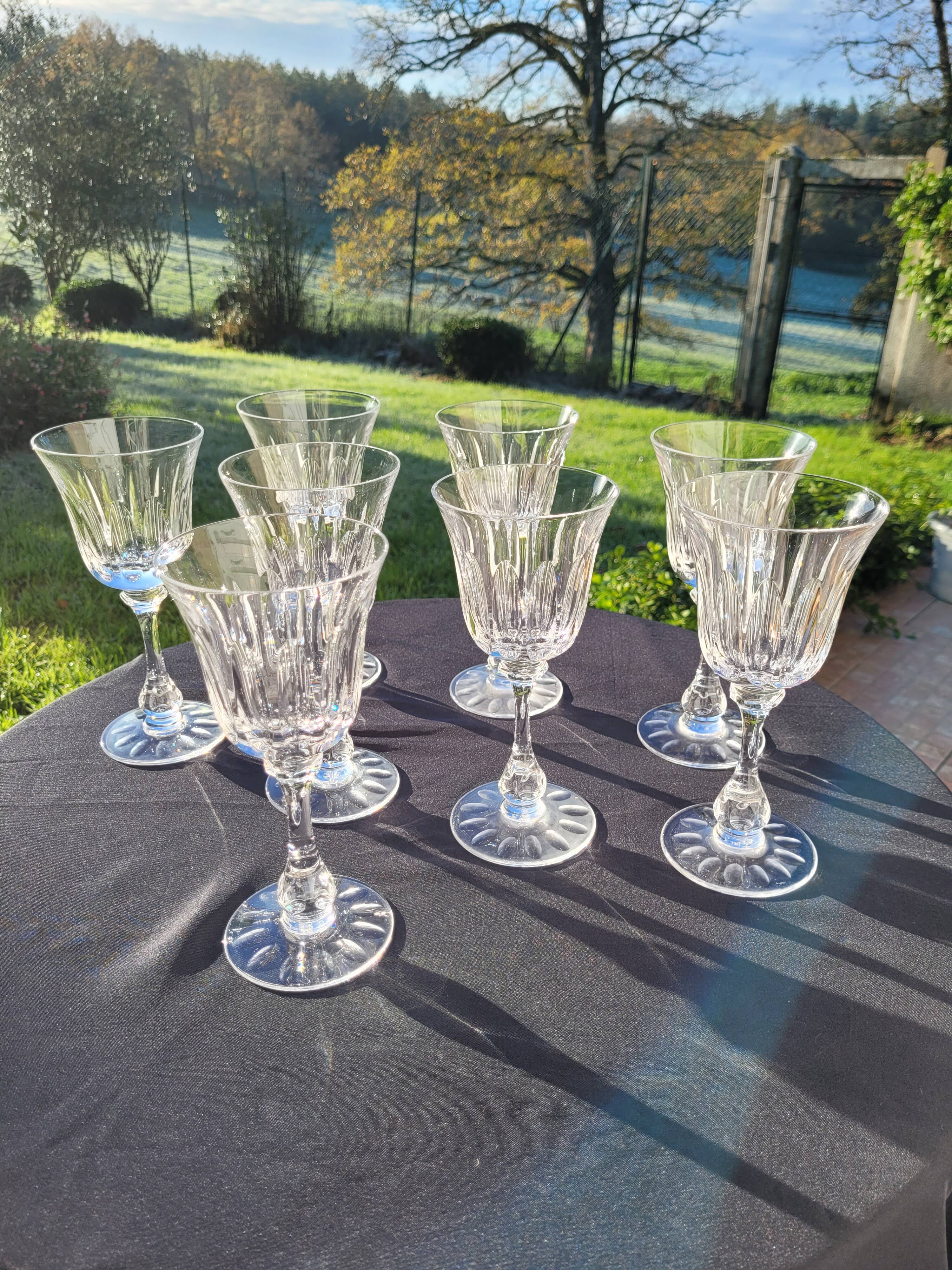 8 verres à eau vin cristal de Sevres